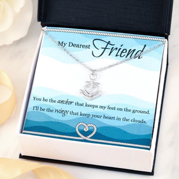 My Dearest Friend Heart Knot Friendship Anchor Necklace