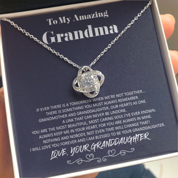 To My Amazing Grandma - From Granddaughter - Hearts As One - Love Knot Necklace