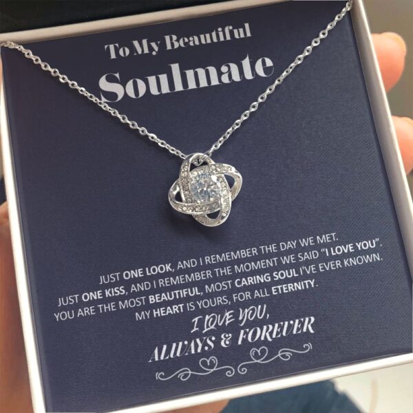 To My Beautiful Soulmate - One Look - Love Knot Necklace