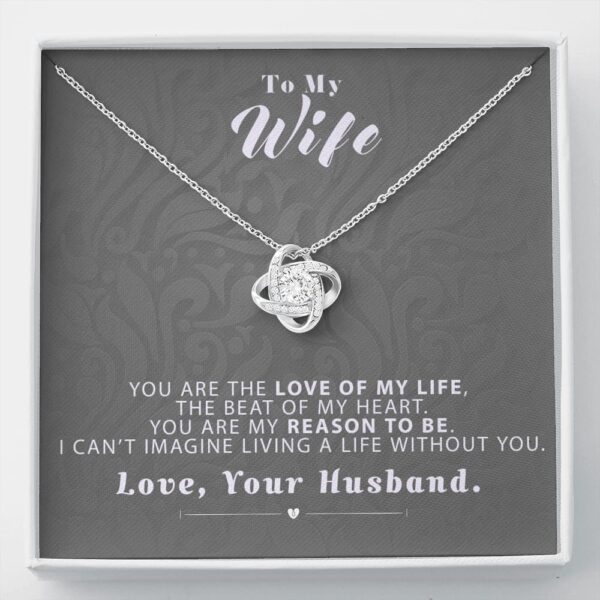 To My Wife - Reason To Be - Gray - Love Knot Necklace