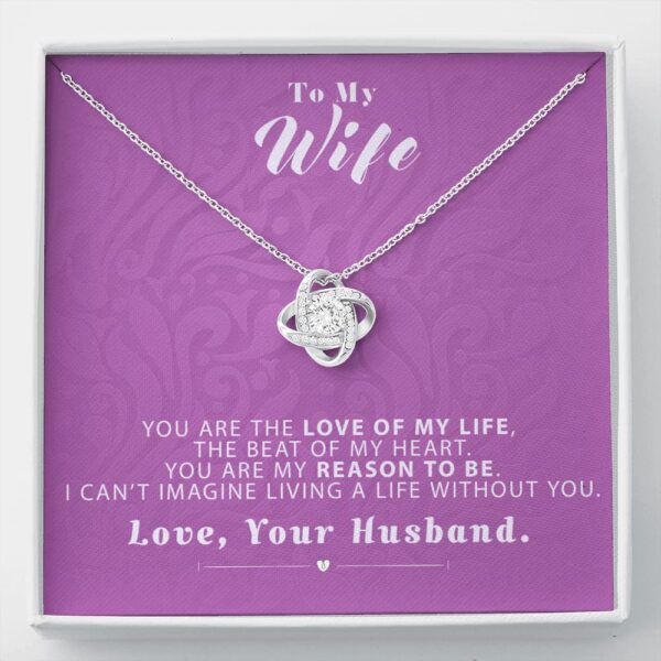 To My Wife - Reason To Be - Pink- Love Knot Necklace