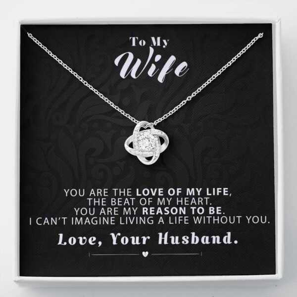 To My Wife - Reason To Be - Black - Love Knot Necklace