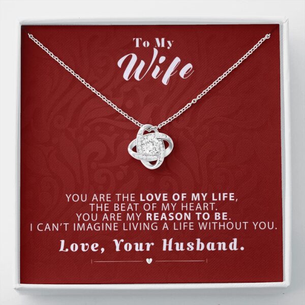 To My Wife - Reason To Be - Red- Love Knot Necklace