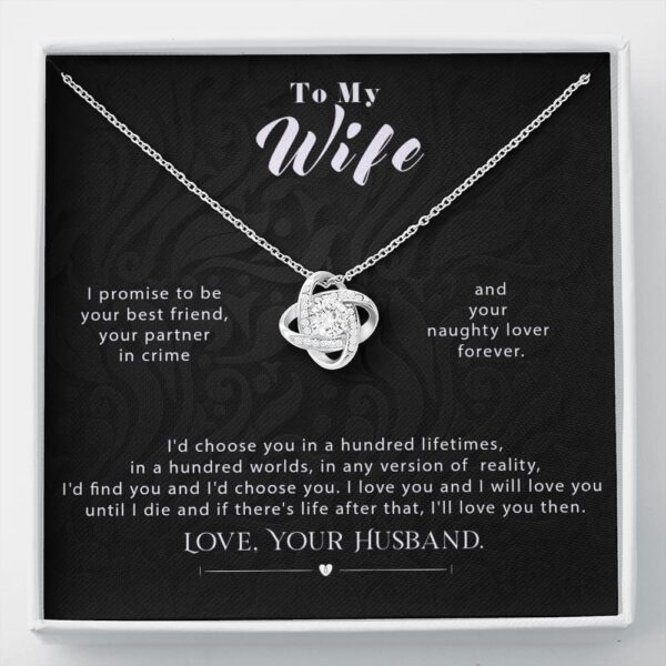 To My Wife - I Promise - Love Knot Necklace