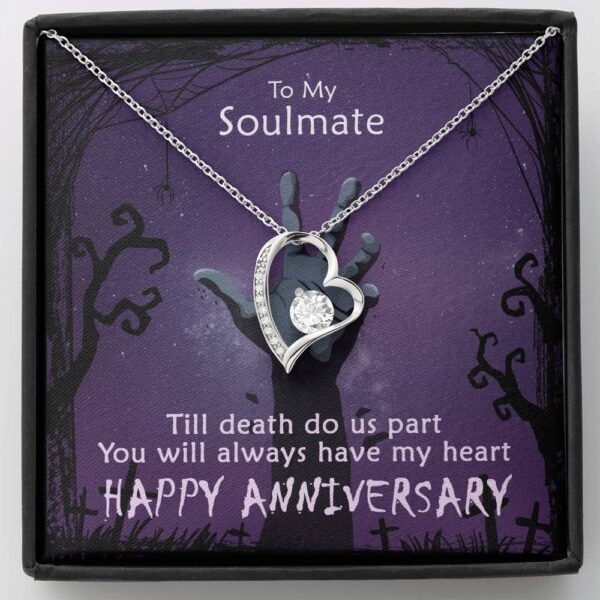 To My Soulmate On Halloween Happy Anniversary Necklace
