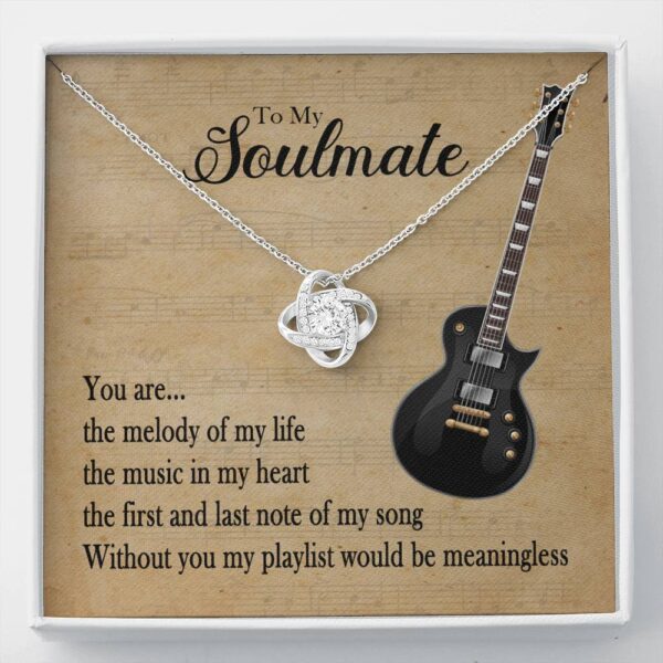 To My Soulmate Electric Guitar Love Knot Necklace