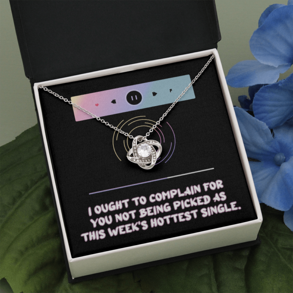 I Ought To Complain, 14K White Love Knot Necklace