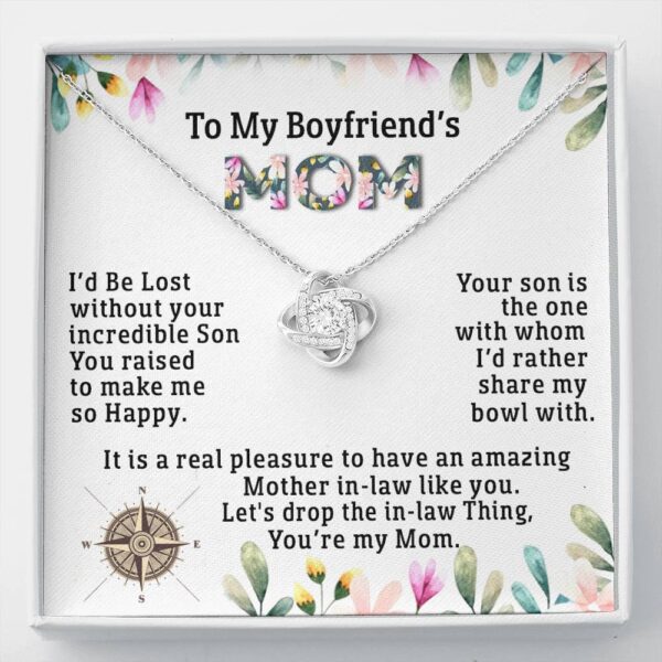 To My Boyfriend'S Mom, 14K White Love Knot Necklace