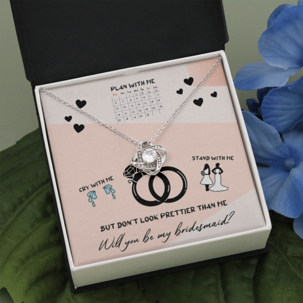 Plan With Me, 14K White Love Knot Necklace