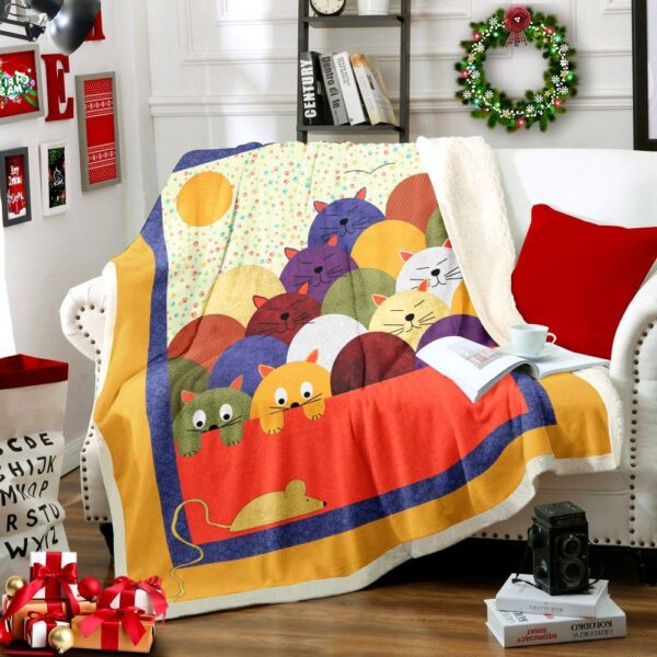Cat Fleece Blanket Sherpa Blanket
