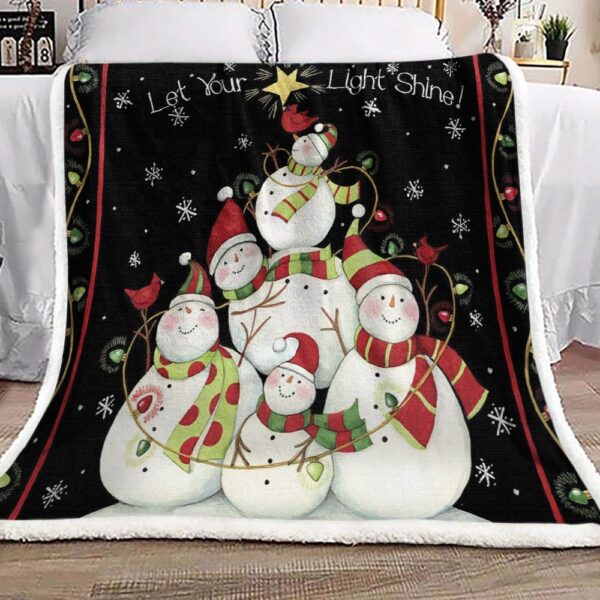 Snowman Fleece Blanket Sherpa Blanket