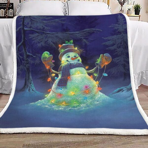 Snowman Fleece Blanket Sherpa Blanket
