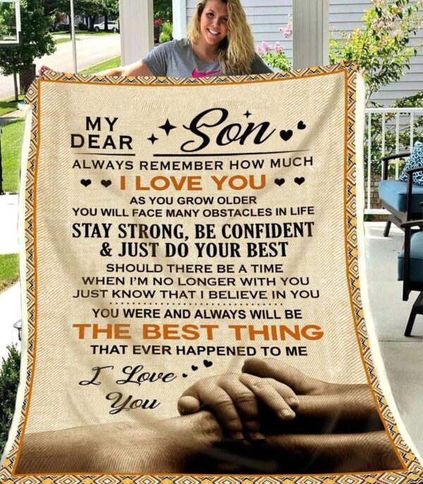 My Dear Son The Best Thing Fleece Blanket Sherpa Blanket