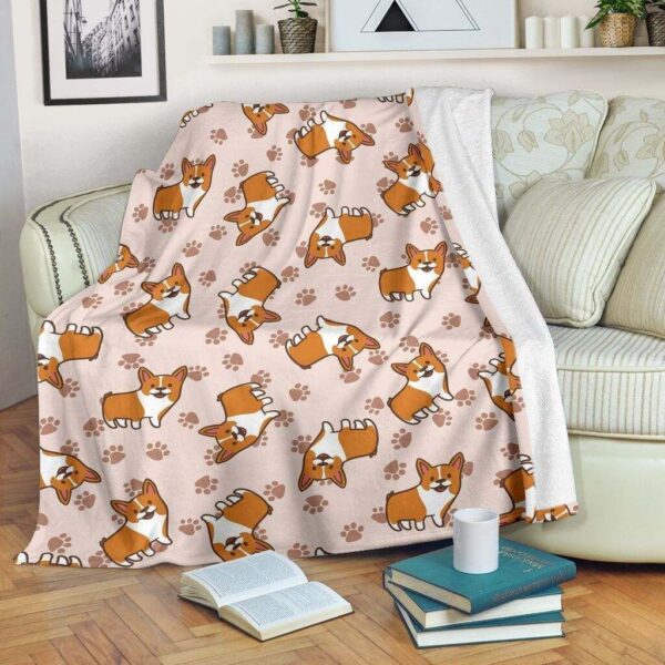 Corgi Fleece Blanket Sherpa Blanket