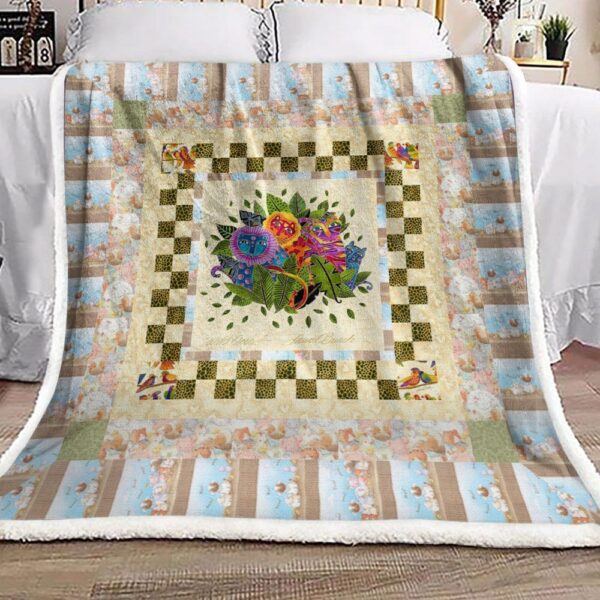 Cat Fleece Blanket Sherpa Blanket