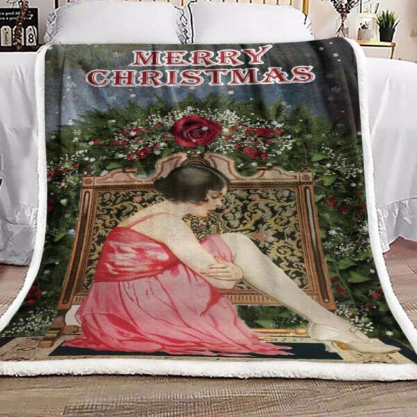 Christmas Girl Fleece Blanket Sherpa Blanket