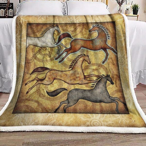 Horse Native American Fleece Blanket Sherpa Blanket