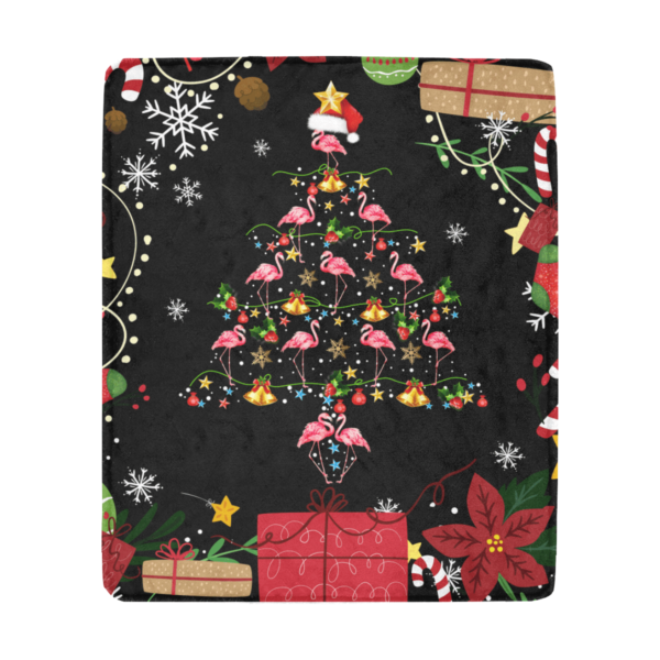 Flamingo Christmas Fleece Blanket Sherpa Blanket