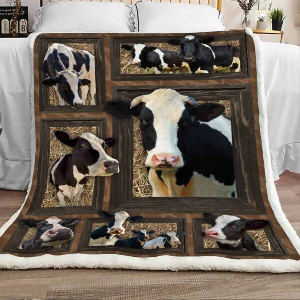 Cow In Barn Fleece Blanket Sherpa Blanket