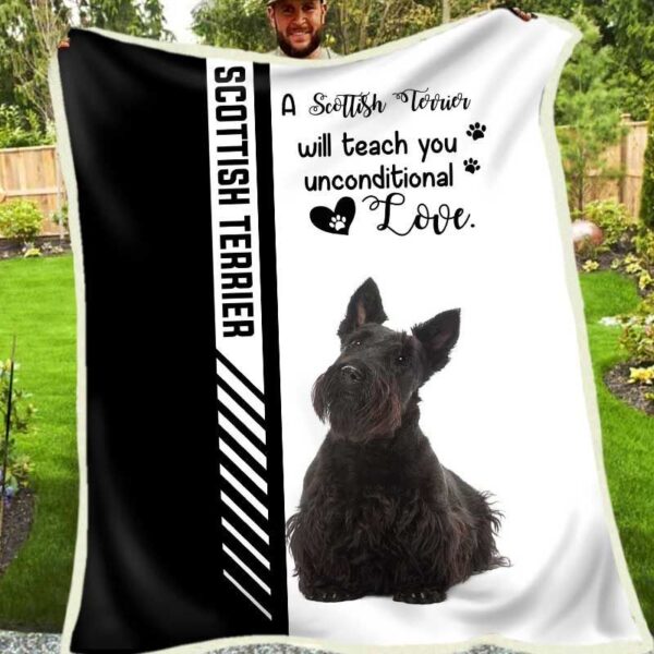 Scottish Terrier Fleece Blanket Sherpa Blanket