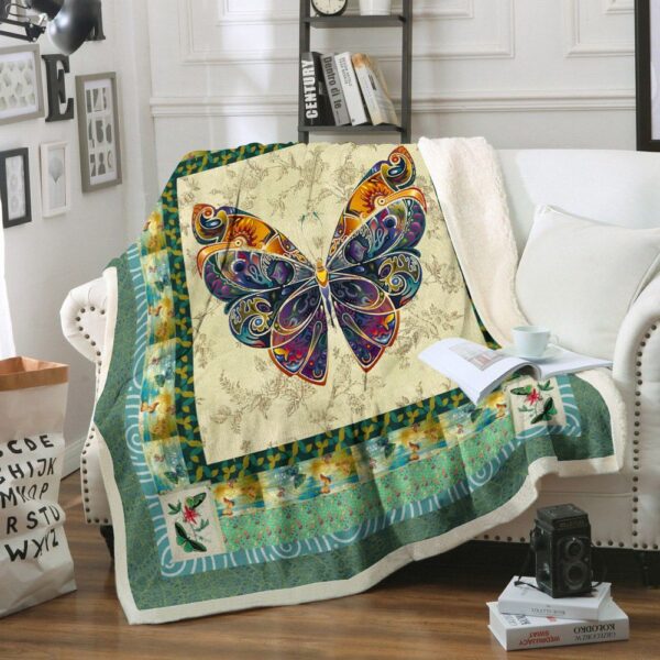 Butterfly Fleece Blanket Sherpa Blanket