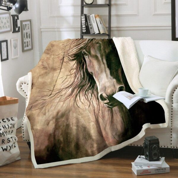 Horse Fleece Blanket Sherpa Blanket