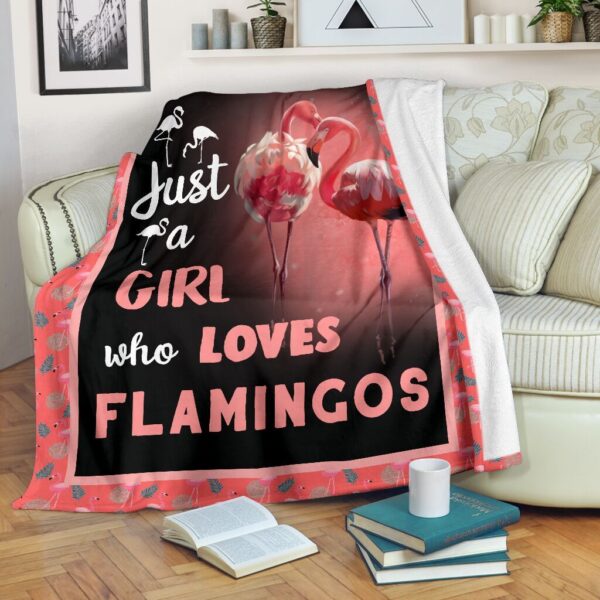 Just A Girl Who Loves Flamingos Fleece Blanket Sherpa Blanket