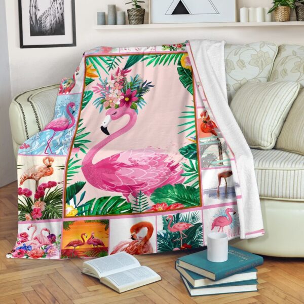 Flamingo Fleece Blanket Sherpa Blanket