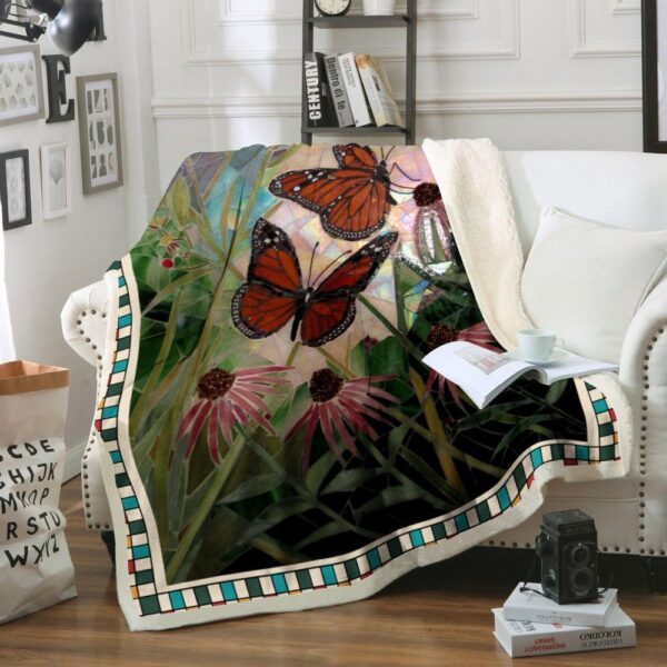 Butterfly Fleece Blanket Sherpa Blanket