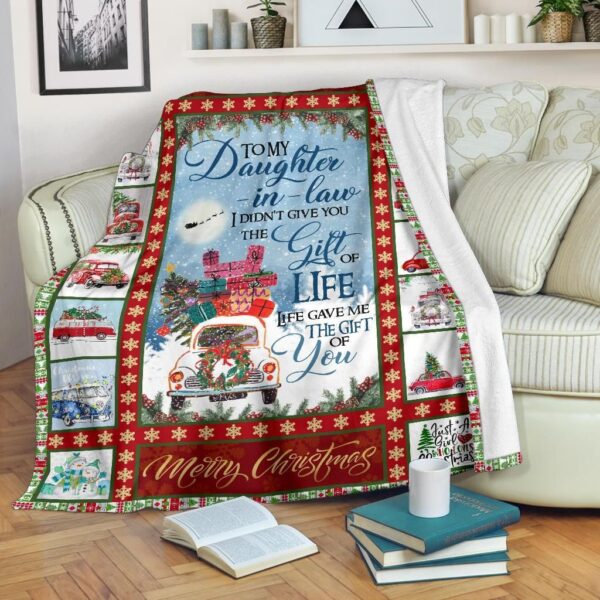 To My Daughter Christmas Fleece Blanket Sherpa Blanket