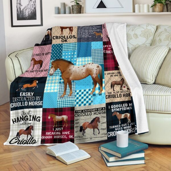 Criollo Horse Fleece Blanket Sherpa Blanket