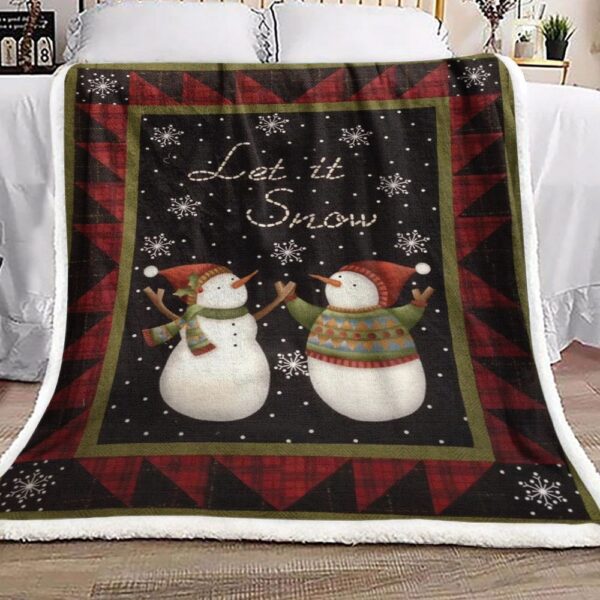 Snowman Christmas Fleece Blanket Sherpa Blanket