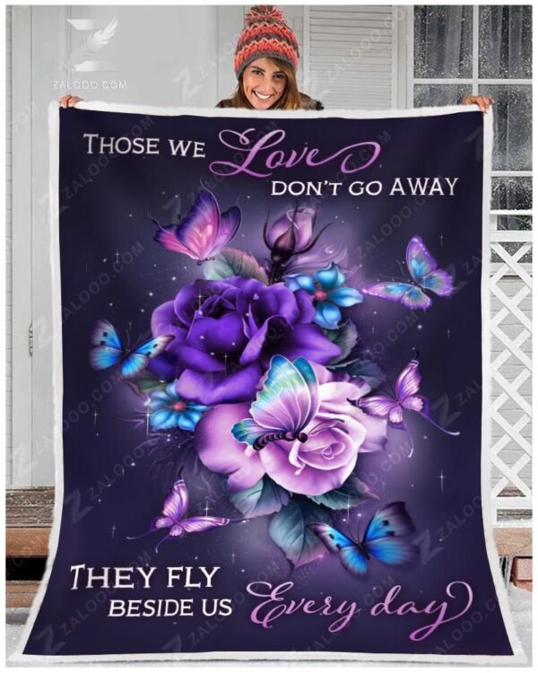Butterfly Flower Fleece Blanket Sherpa Blanket