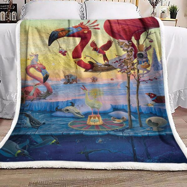 Flamingo Fleece Blanket Sherpa Blanket
