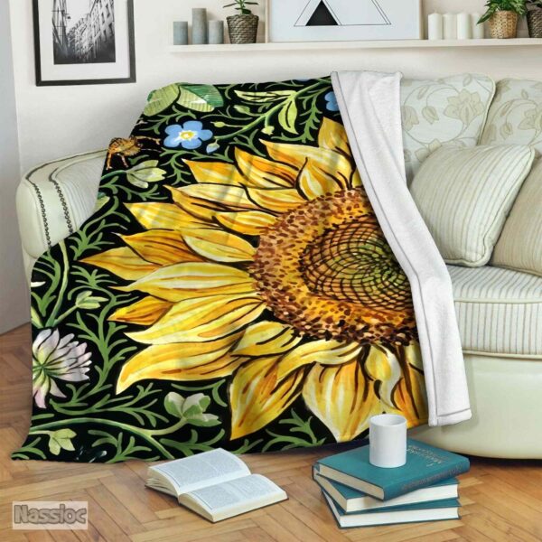 Sunflower Fleece Blanket Sherpa Blanket