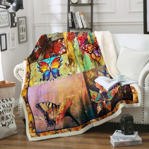 Butterfly Fleece Blanket Sherpa Blanket