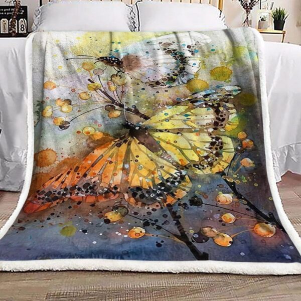 Butterfly Fleece Blanket Sherpa Blanket