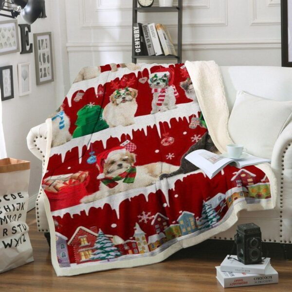 Malshi Snow Christmas Fleece Blanket Sherpa Blanket