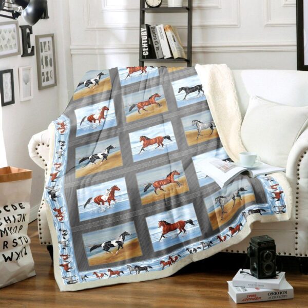 Horse Fleece Blanket Sherpa Blanket