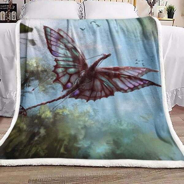 Butterfly Dragon Fleece Blanket Sherpa Blanket