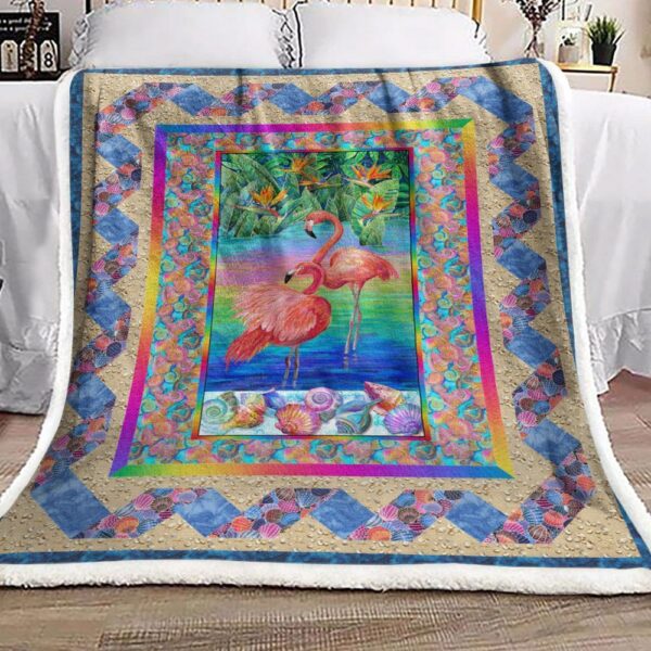 Flamingo Fleece Blanket Sherpa Blanket