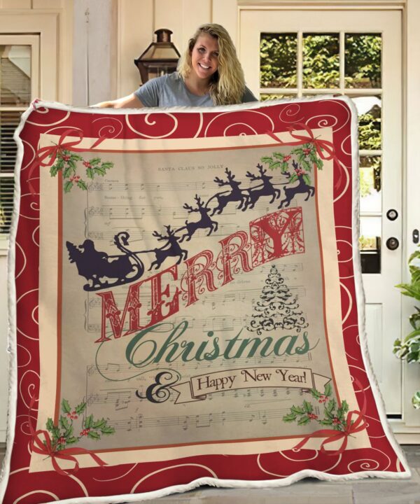 Merry Christmas Fleece Blanket Sherpa Blanket