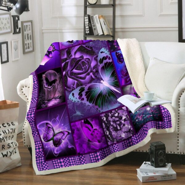 Butterfly Fleece Blanket Sherpa Blanket