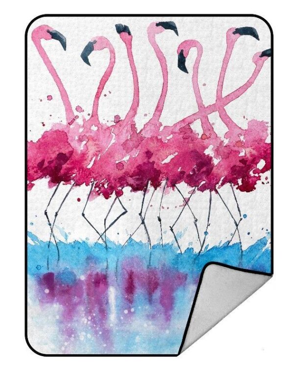 Pink Flamingo Fleece Blanket Sherpa Blanket