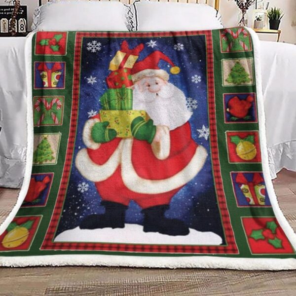 Christmas Gift Santa Fleece Blanket Sherpa Blanket