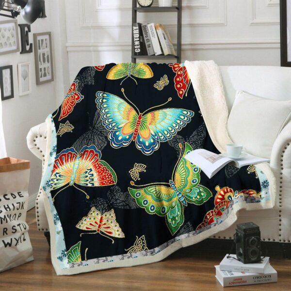 Butterfly Fleece Blanket Sherpa Blanket