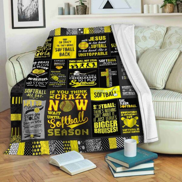 Softball Season Fleece Blanket Sherpa Blanket