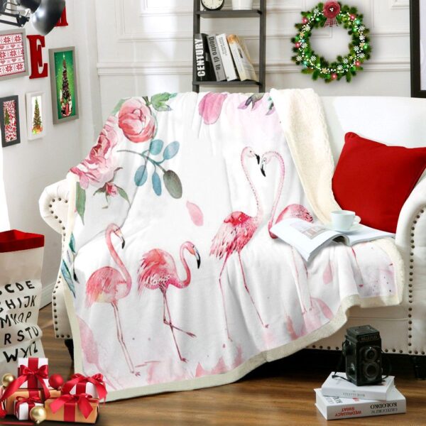 Flamingo Fleece Blanket Sherpa Blanket