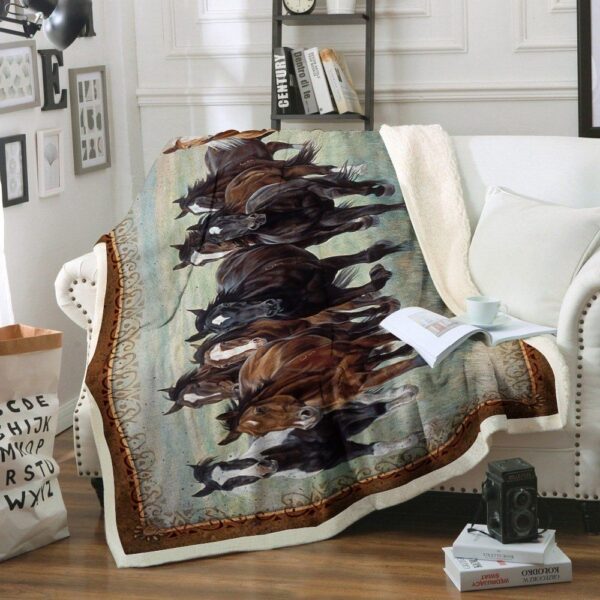 Horse Fleece Blanket Sherpa Blanket