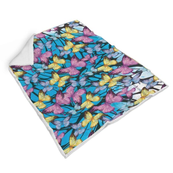 Butterfly Colorful Fleece Blanket Sherpa Blanket